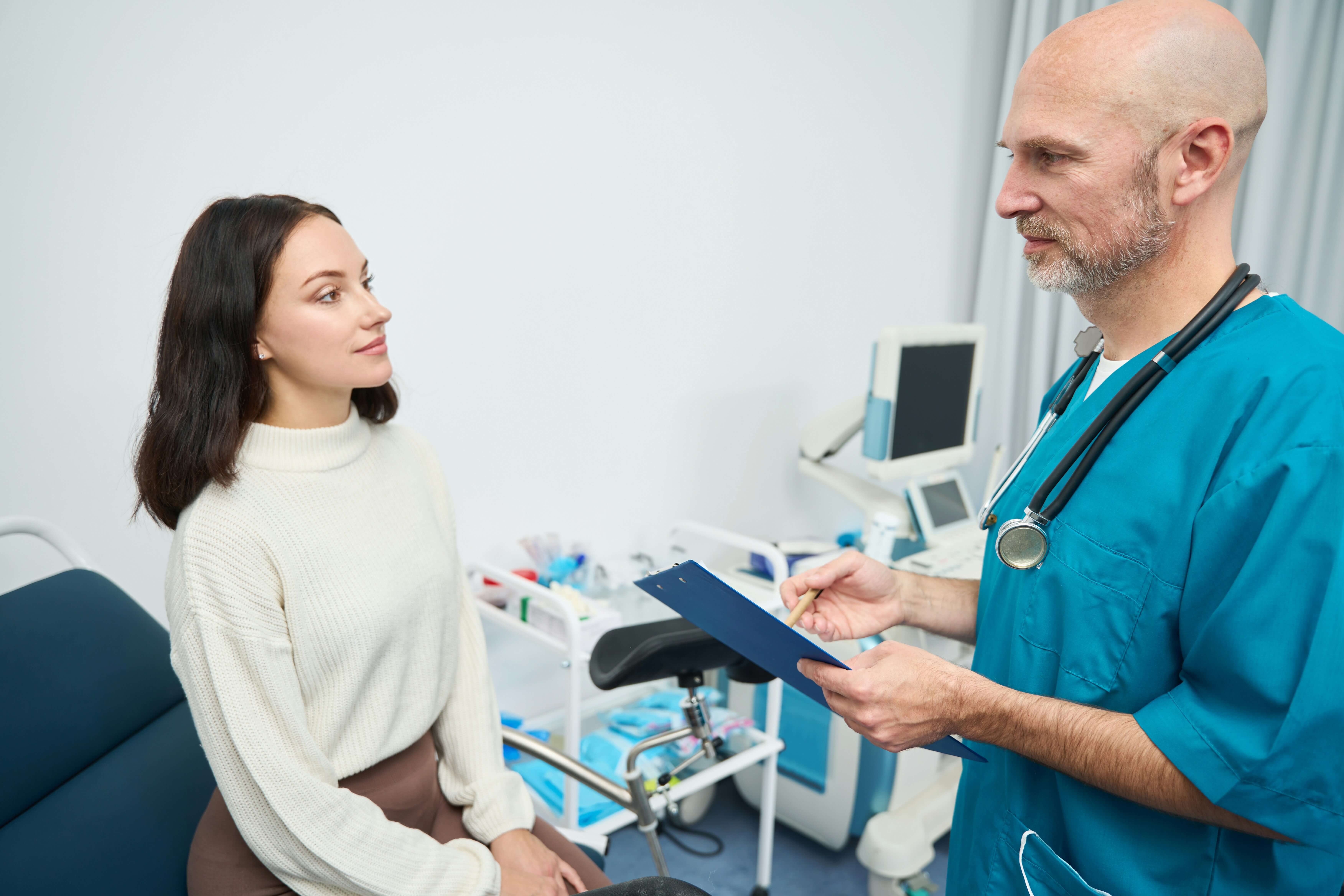 Doctor with patient